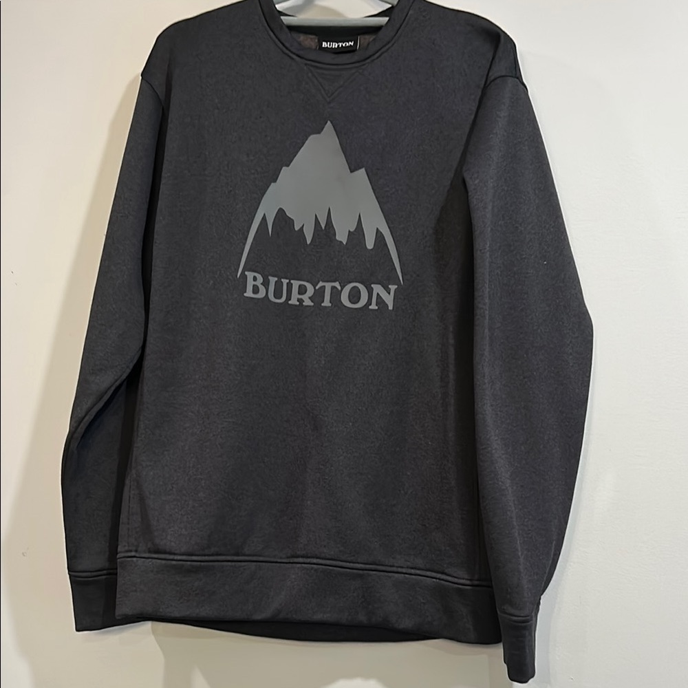 Burton Gray Crewneck Sweatshirt with Mountain Logo- like new